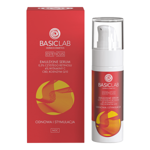 Emulsyjne serum z 0,5% czystego retinolu, 4% witaminy C, CBD i koenzymem Q10 Odnowa i Stymulacja