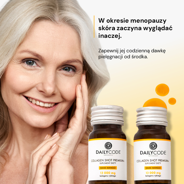 Collagen Shot Premium+, 13 000 mg kolagenu rybiego, 30 szt., smak mango