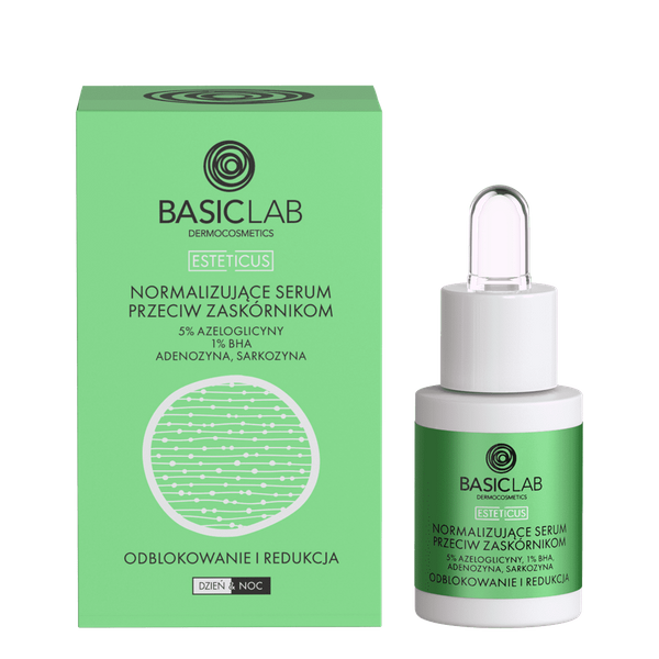 Normalizujące serum przeciw zaskórnikom z 5% azeloglicyny i 1% BHA – 15 ml